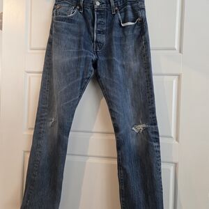Levi's Distressed Dark Blue Jeans 501 31/30